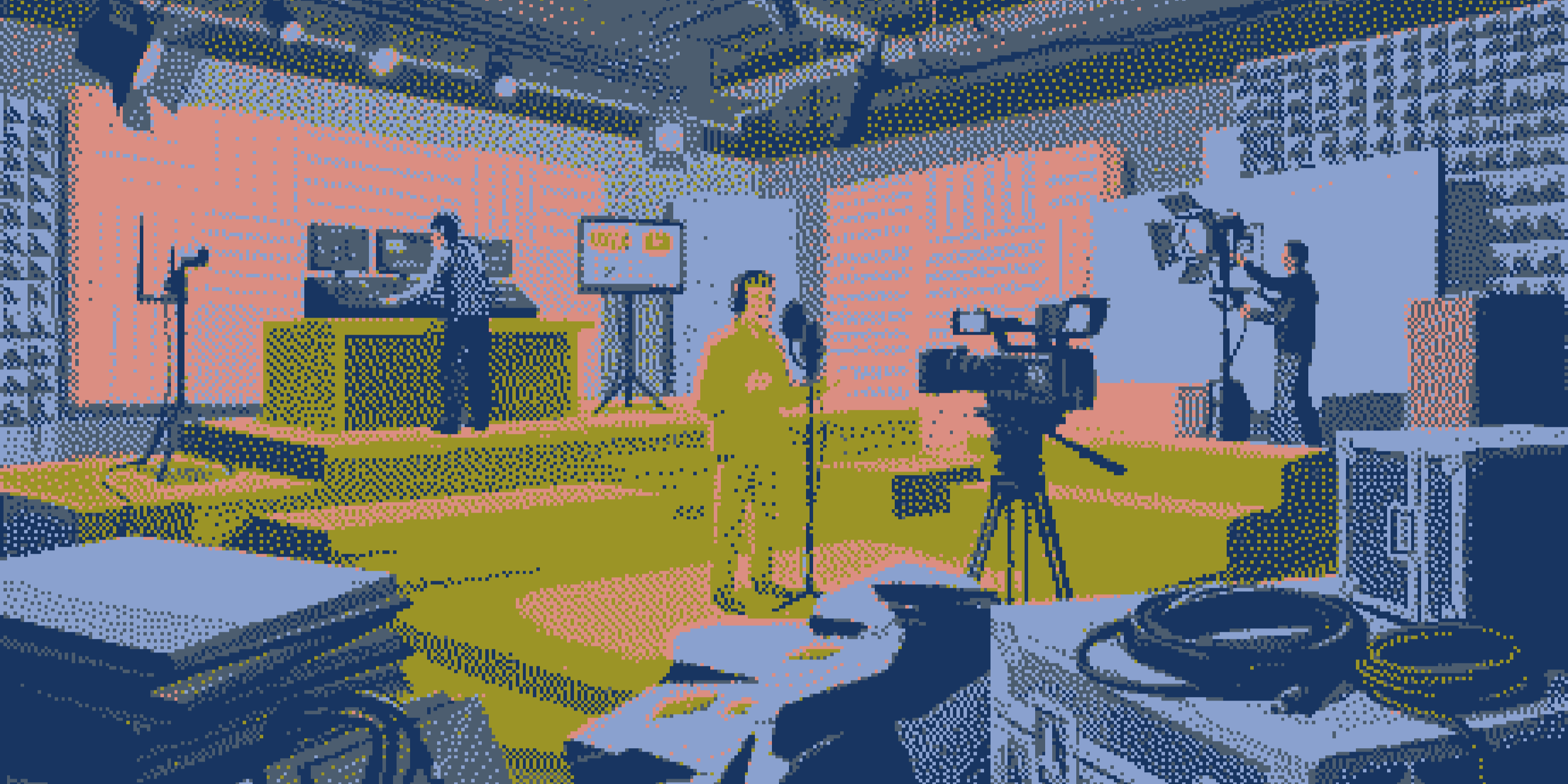 Content creator speaking into microphone while viewing script on screen, using voice dictation to write video scripts and captions efficiently